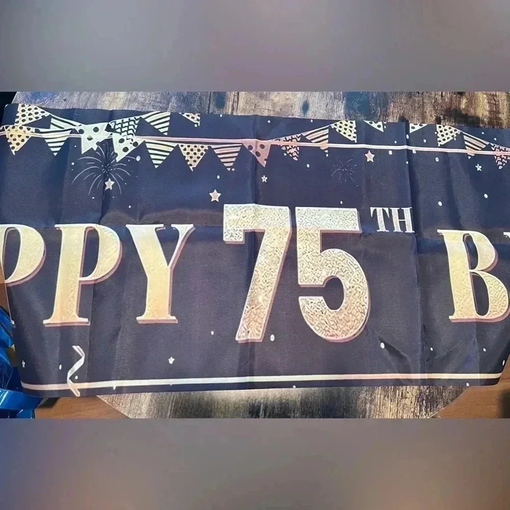 BUNDLE: 75th Birthday party decor package. 10 individual pieces.